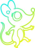 cold gradient line drawing cute mouse vector