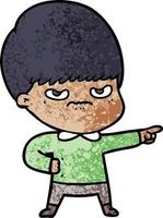 annoyed cartoon boy vector