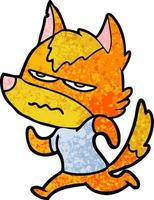 angry fox cartoon character vector