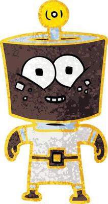 happy energized cartoon robot