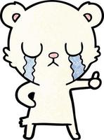 crying polar bear cartoon vector