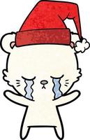 crying cartoon polarbear vector