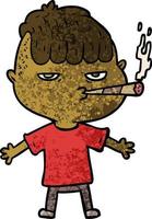 cartoon man smoking vector