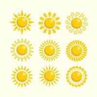 conjunto de iconos de sol vector