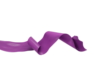 wervelende Purper kleding stof lint Aan wit achtergrond 3d geven png