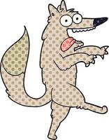 crazed cartoon wolf vector