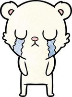 crying polar bear cartoon vector