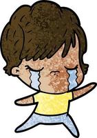 cartoon woman crying vector