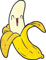 plátano feliz loco de dibujos animados vector