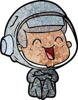 happy cartoon astronaut vector