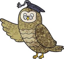 cartoon owl graduate vector