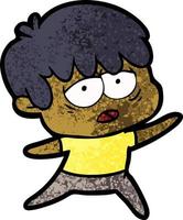 niño agotado de dibujos animados vector