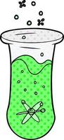 cartoon bubbling test tube vector