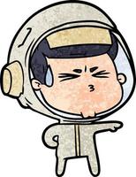 cartoon stressed astronaut vector