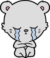 crying bear cartoon chraracter vector