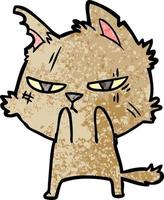 tough cartoon cat vector