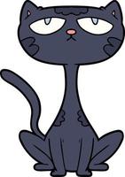 cartoon black cat vector