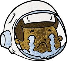 cartoon astronaut face crying vector