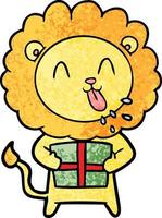 happy cartoon lion vector