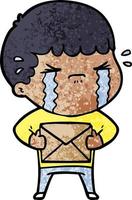 cartoon man crying vector