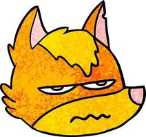 angry fox cartoon character vector