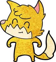 cartoon friendly fox vector