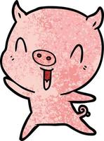 happy cartoon pig vector