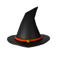 sombrero de bruja de halloween de representación de icono 3d png