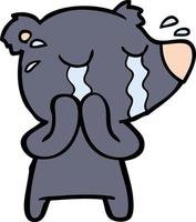 crying bear cartoon chraracter vector