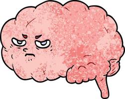 cartoon angry brain vector