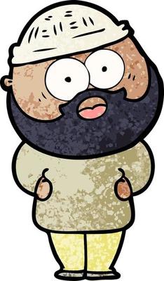 cartoon surprised bearded man