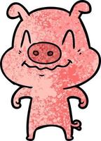 nervous cartoon pig vector