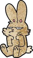 cartoon grumpy rabbit vector