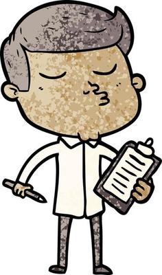 cartoon model guy pouting