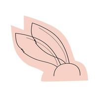 Doodle bunny ears. Vector illustration isolated on white background