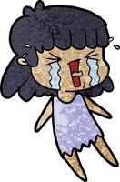 cartoon woman in tears vector