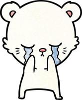 sad little polar bear cartoon vector