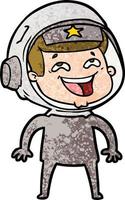 cartoon laughing astronaut vector