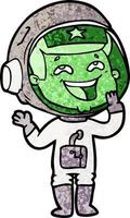 cartoon laughing astronaut vector