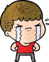 cartoon man crying vector