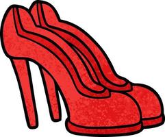 cartoon red shoes vector