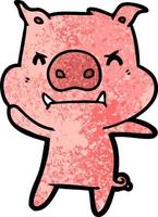 angry cartoon pig vector