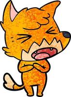 angry cartoon fox vector
