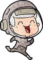 happy cartoon astronaut vector