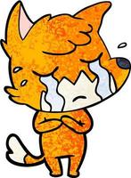 crying fox cartoon vector