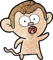 cartoon shocked monkey vector