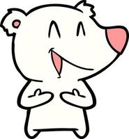 happy polar bear cartoon vector