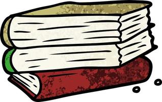 cartoon stack of books vector