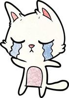 crying cartoon cat vector