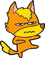 angry fox cartoon character vector